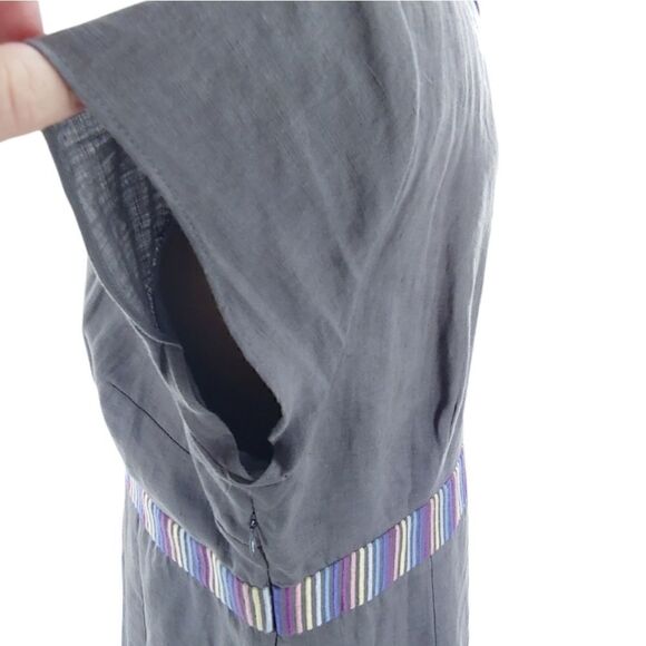 Boden stunning linen dress in grays/purples sz 12 - Picture 9 of 14